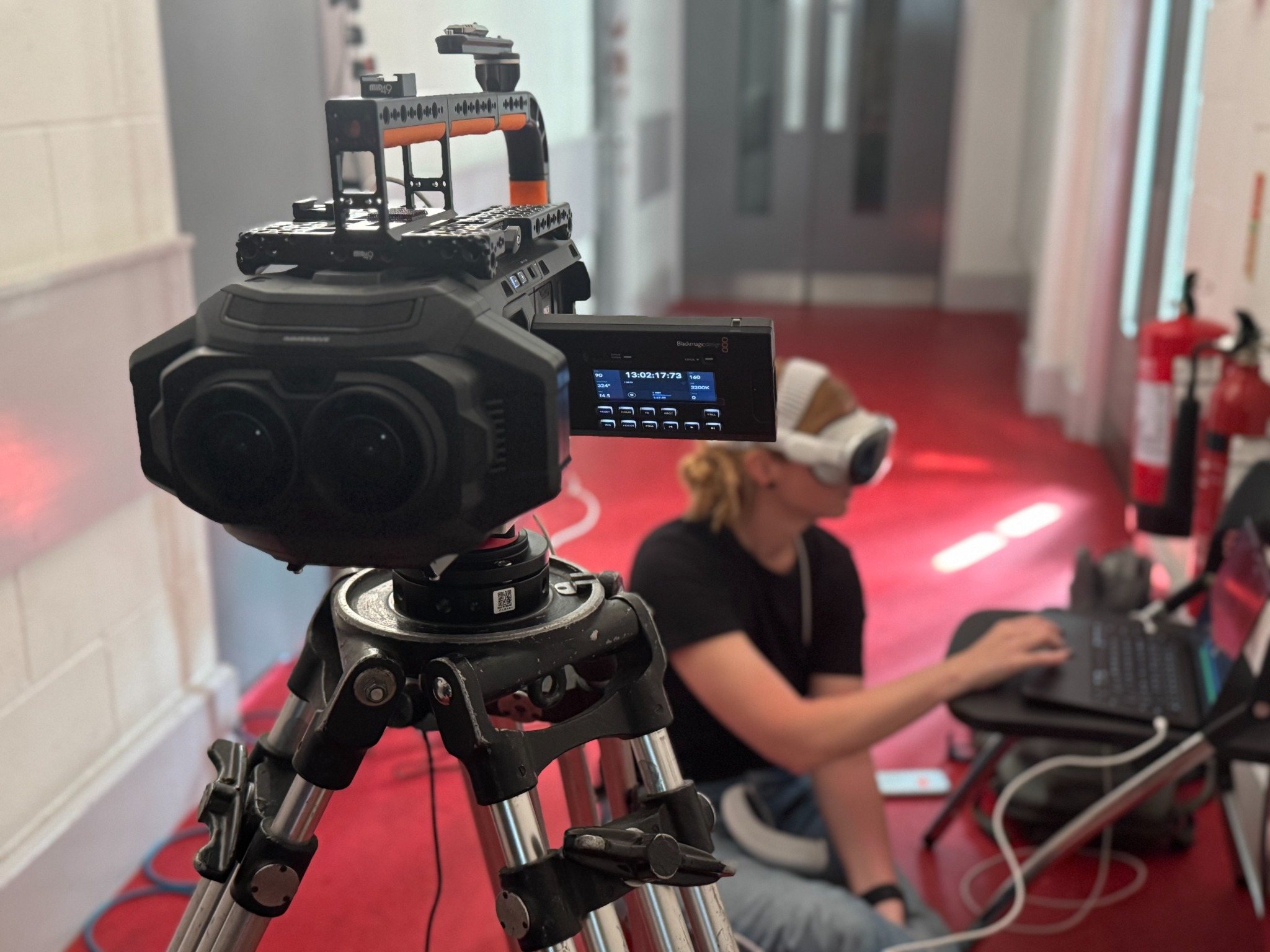 Viewer experiencing Apple Vision Pro demo
